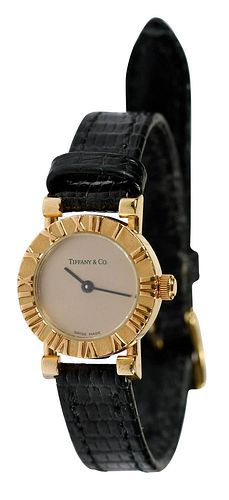 TIFFANY CO 18KT GOLD ATLAS WATCH19mm 378843