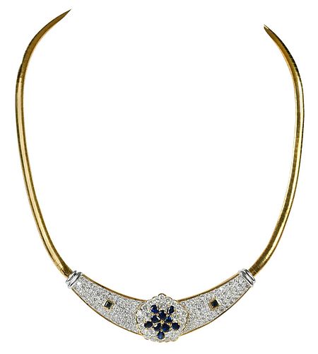 18KT DIAMOND AND SAPPHIRE NECKLACEwith 378861