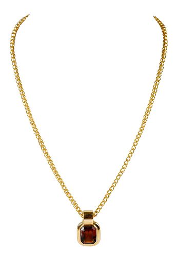 GOLD GEMSTONE NECKLACEpendant with 37887b