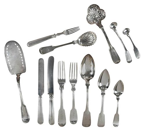 ASSEMBLED SET COIN SILVER FLATWARE  378894