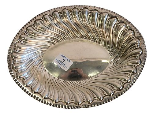 ENGLISH SILVER OVAL BOWL, CHAS