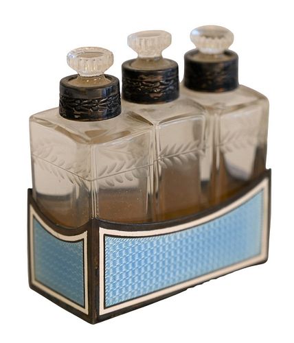 THREE CRYSTAL PERFUMES IN ENAMELED 378902