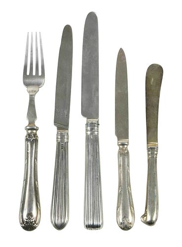 21 ENGLISH SILVER KNIVES AND FORKS19th 20th 378921