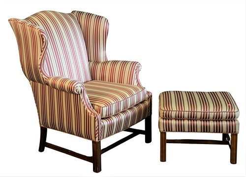 UPHOLSTERED WING CHAIR AND OTTOMAN  378931