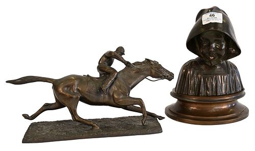 TWO BRONZE SCULPTURES TO INCLUDE 378943