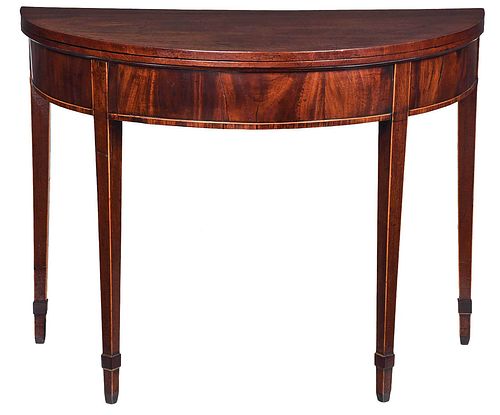 GEORGE III INLAID MAHOGANY DEMILUNE 378946