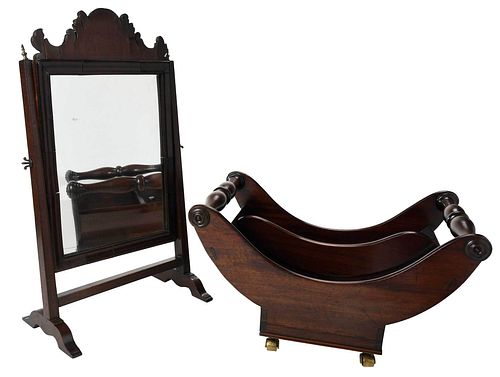 GEORGIAN MAHOGANY CHEESE CRADLE 37895a