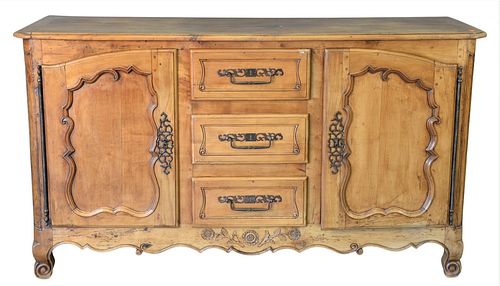 LOUIS XV FRUITWOOD STYLE SIDEBOARD,