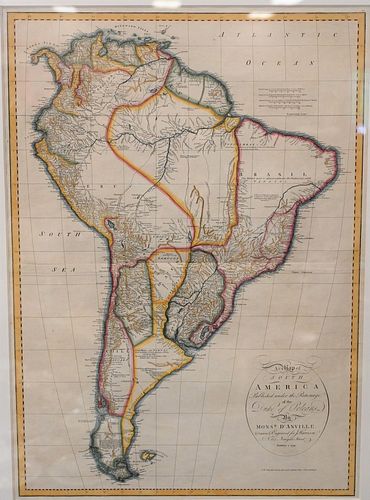 D ANVILLE MAP OF SOUTH AMERICA  3789e1