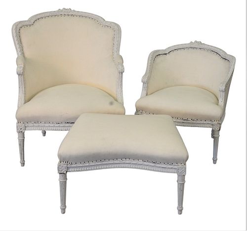 LOUIS XVI STYLE THREE PART LOUNGE,