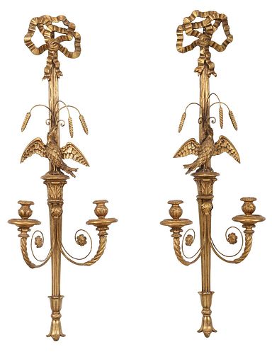 PAIR OF GILTWOOD EAGLE CARVED TWO 3789f1