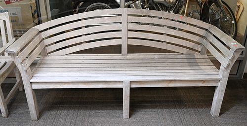 LARGE TEAK OUTDOOR PATIO BENCH  378a10