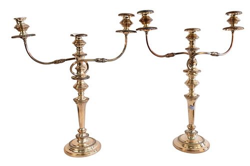 PAIR OF SILVER PLATED CANDELABRAS  378a5a