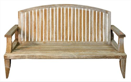 TEAK OUTDOOR BENCH HAVING ARCHED 378a52