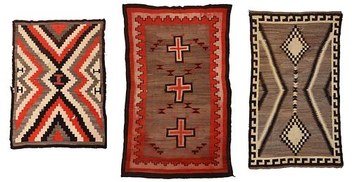 THREE NAVAJO TRADING POST WEAVINGSearly/mid