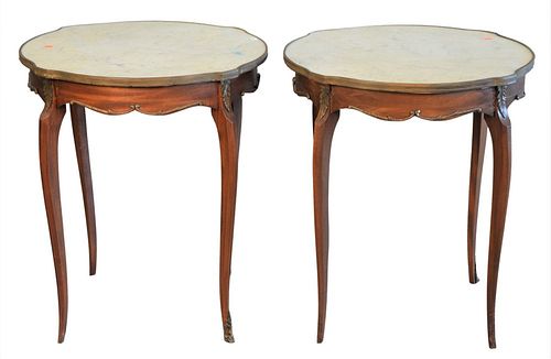 PAIR OF LOUIS XV STYLE SIDE TABLES,