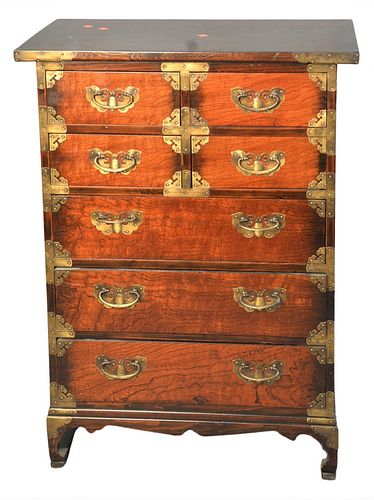 CHINESE STYLE BRASS BOUND CABINET  378abf