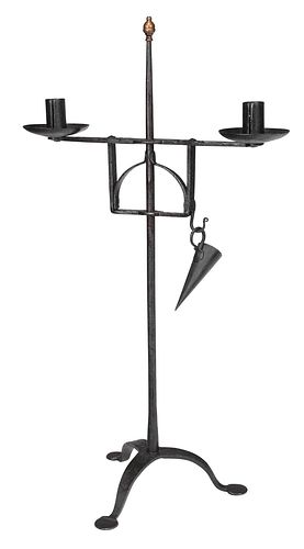 HANDWROUGHT IRON CANDLE HOLDERS WITH