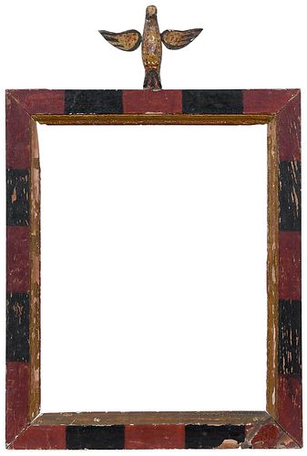 FOLK ART PAINTED MIRROR FRAME WITH