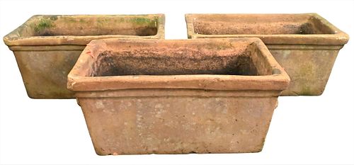 SET OF THREE EARTHENWARE RECTANGULAR 3763fc