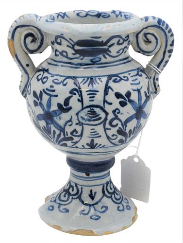 BLUE AND WHITE TIN GLAZED CERAMIC