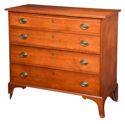 NEW ENGLAND FEDERAL CHERRY CHEST 37640a