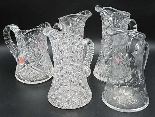 FIVE AMERICAN BRILLIANT CUT GLASS