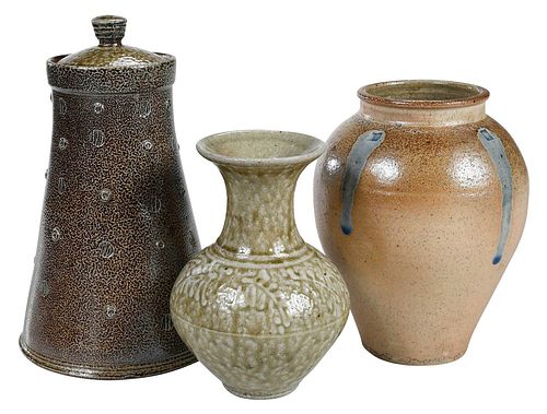 THREE ASSORTED MARK HEWITT VASES(Pittsboro,