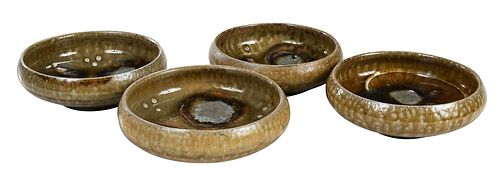 FOUR MARK HEWITT SALT GLAZED BOWLS(Pittsboro,