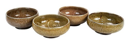 FOUR SMALL MARK HEWITT BOWLS Pittsboro  3764d3