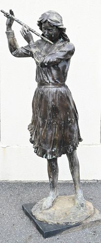 LARGE LIFESIZE PATINATED BRONZE 3764e1