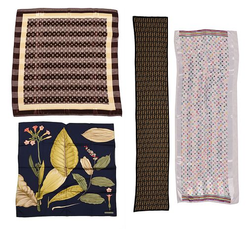 FOUR DESIGNER SCARVEScomprising