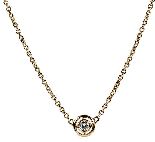 14KT. DIAMOND NECKLACEone round