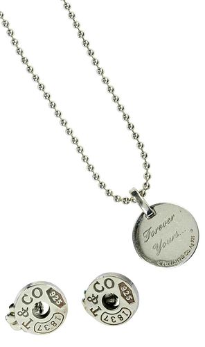 TIFFANY & CO. SILVER NECKLACE AND EARRINGSnecklace,