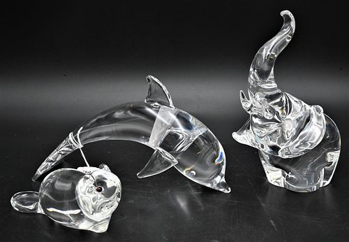 THREE PIECE STEUBEN CRYSTAL ANIMAL 3765b2