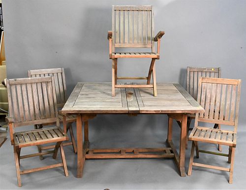 EIGHT PIECE OUTDOOR TEAK PATIO