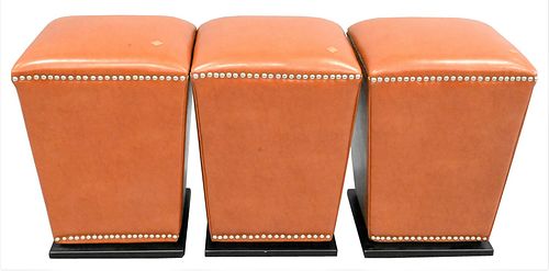 SET OF THREE CONTEMPORARY LEATHER