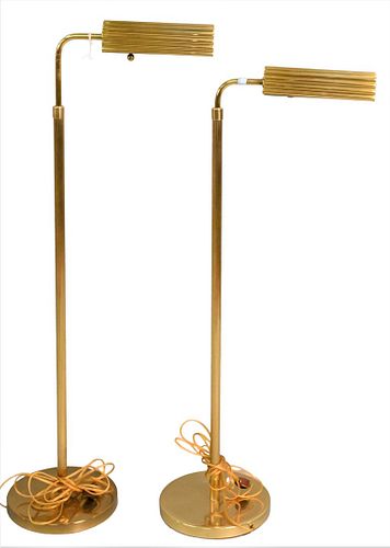 PAIR OF BRASS FLOOR LAMPSPair of