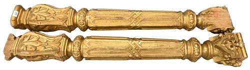 PAIR OF GILT ARCHIVAL CARVED COLUMNSPair 376627