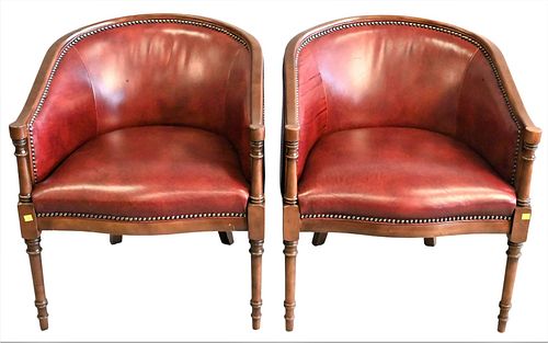 PAIR OF LEATHER CLUB CHAIRSPair 376632