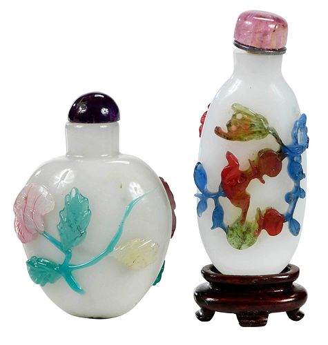 TWO CHINESE GLASS SNUFF BOTTLESpossibly 37669a