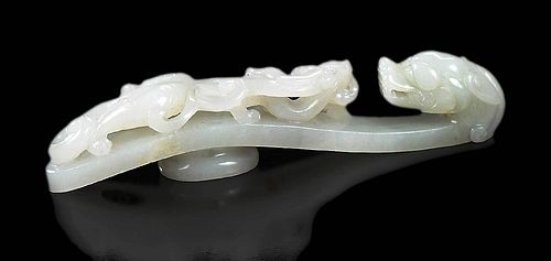 CHINESE CELADON GREEN JADE FINELY 3766aa