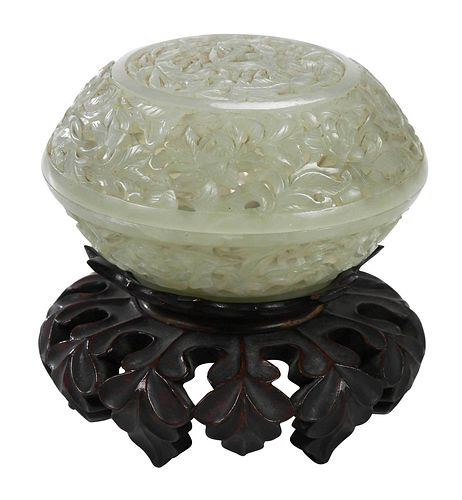 CHINESE JADE OR HARDSTONE ROUND 3766c2