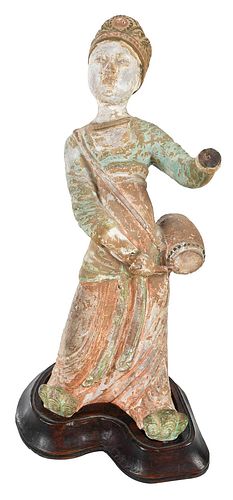 TANG DYNASTY TOMB FIGUREdepicted upright,