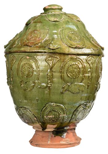 CHINESE GREEN GLAZED LIDDED POTTERY 376710