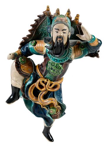 CHINESE POTTERY WARRIOR HANGING 37671e