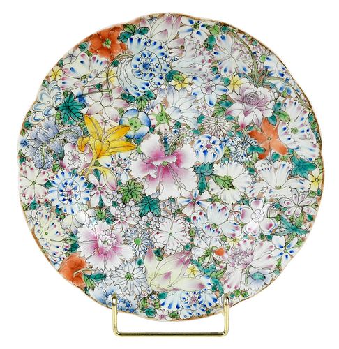 CHINESE THOUSAND FLOWER PLATEQing 37673b