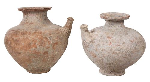 TWO POTTERY KENDIprobably Cambodian,