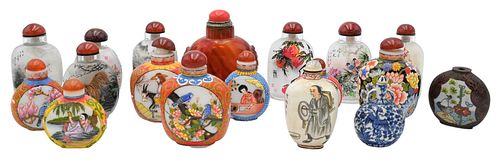 GROUP OF 18 CHINESE SNUFF BOTTLESGroup