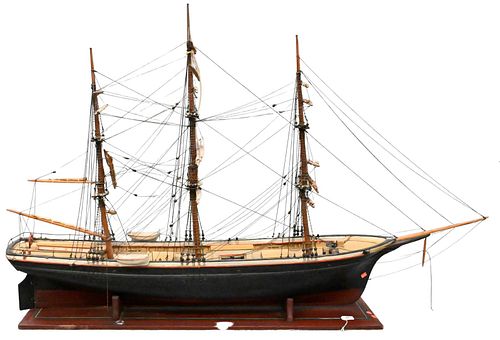 LARGE WOODEN MODEL OF A CLIPPER